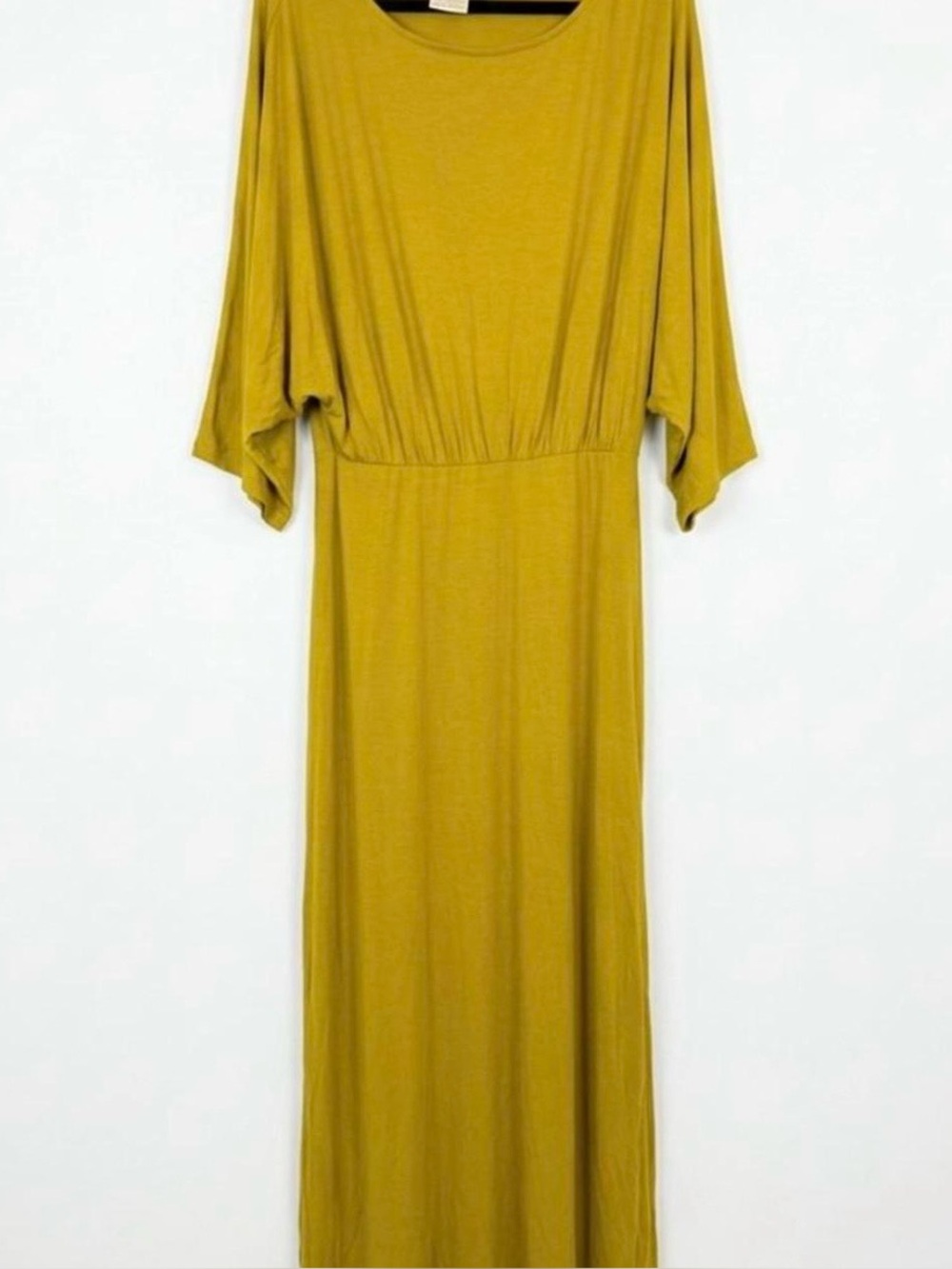 Free People Beach Mustard Short Sleeve Maxi Dress